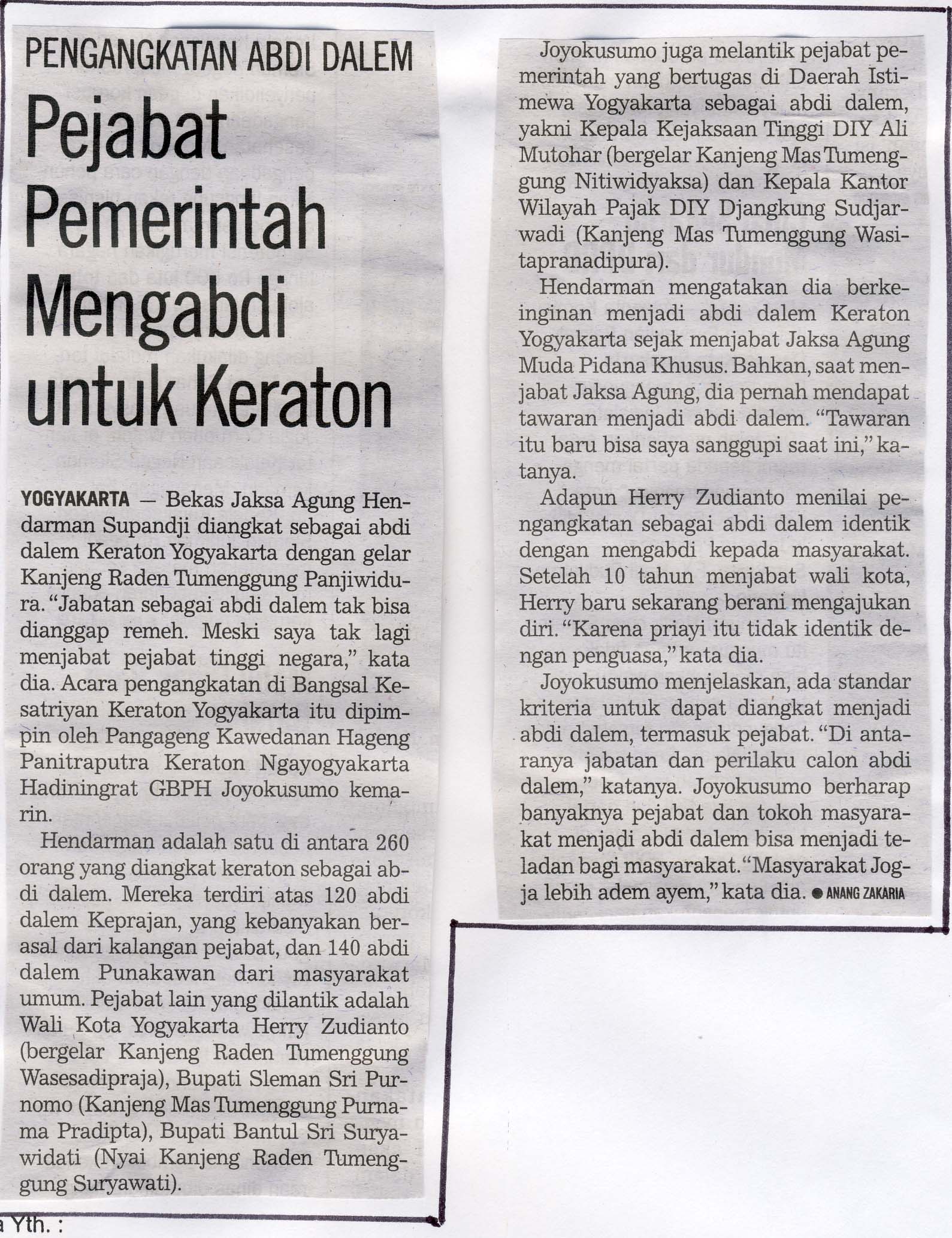 Kliping jogja terbaru